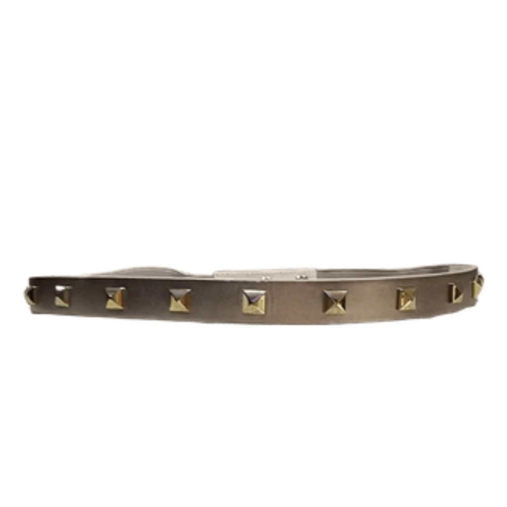 White House Black Market Metallic Silver With Gold Studded Belt – Size Medium